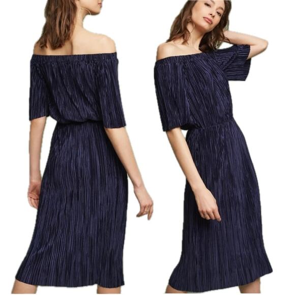 Anthropologie Sunday In Brooklyn Textured Off-The-Shoulder Dress - Picture 1 of 14